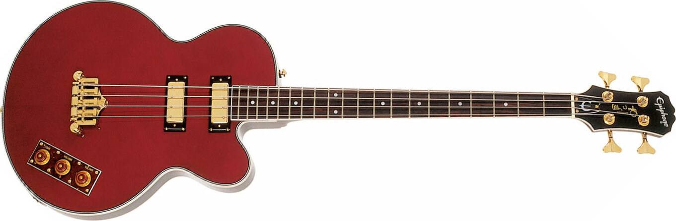 Epiphone Allen Woody Rumblekat Bass Signature Short Scale Rw - Wine Red - Semi & hollow-body electric bass - Main picture