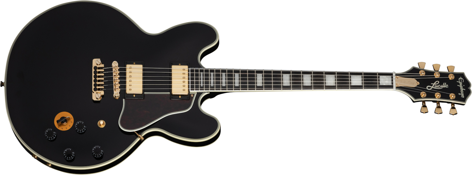 Epiphone Bb King Lucille 2021 Signature 2h Ht Eb - Ebony - Single cut electric guitar - Main picture