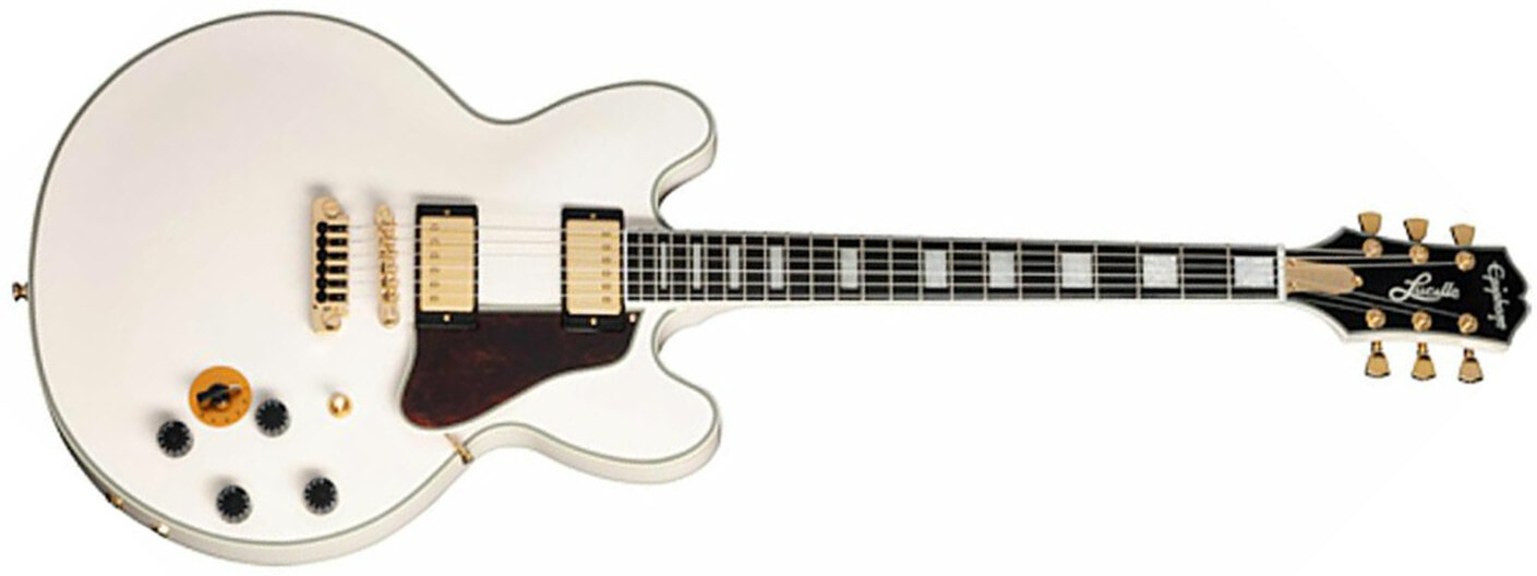 Epiphone Bb King Lucille Signature 2h Ht Eb - Bone White - Semi-hollow electric guitar - Main picture