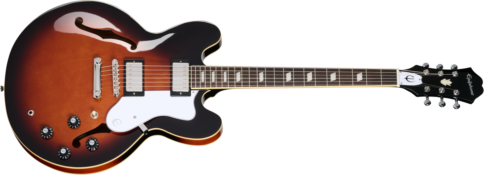 Epiphone Bonehead Riviera Signature 2h Ht Rw - Dark Tobacco Sunburst - Semi-hollow electric guitar - Main picture