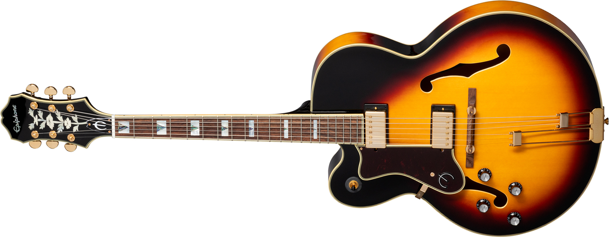Epiphone Broadway Lh Original Archtops Gaucher 2h Ht Rw - Vintage Sunburst - Hollow-body electric guitar - Main picture