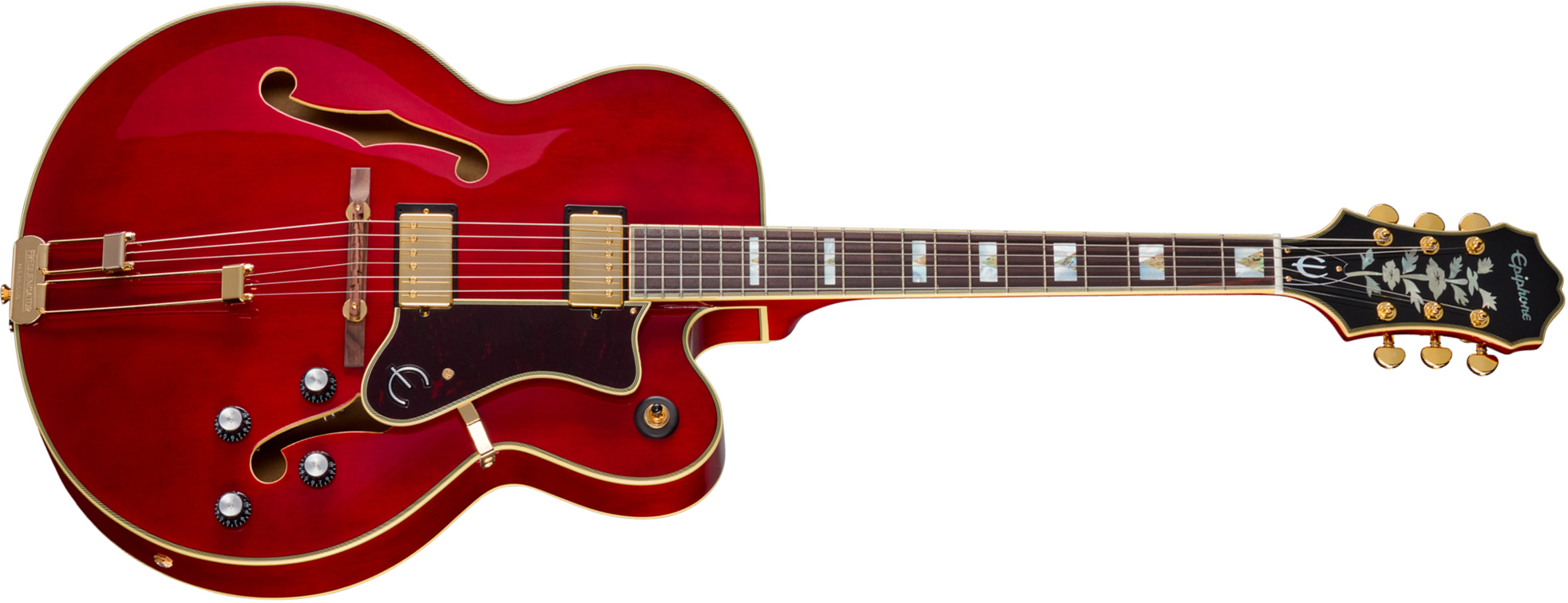 Epiphone Broadway Original Archtops 2h Ht Rw - Wine Red - Hollow-body electric guitar - Main picture