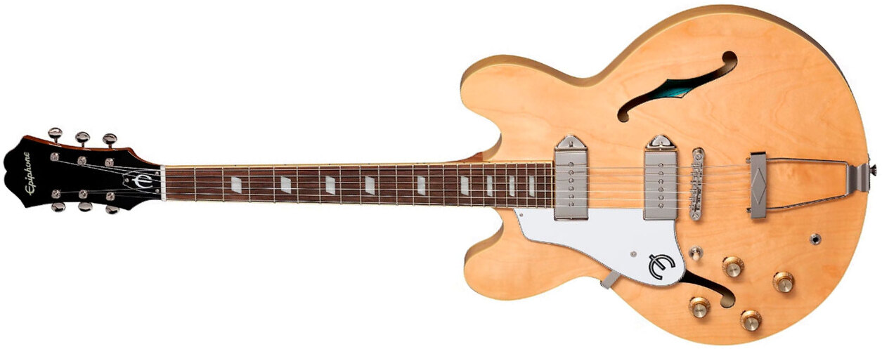 Epiphone Casino Archtop 2023 Lh Gaucher 2s P90 Ht Lau - Natural - Semi-hollow electric guitar - Main picture