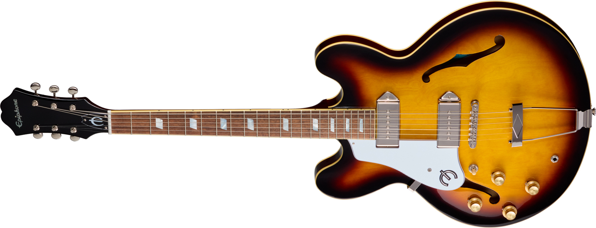 Epiphone Casino Lh Original Archtops Gaucher 2s P90 Ht Rw - Vintage Sunburst - Semi-hollow electric guitar - Main picture