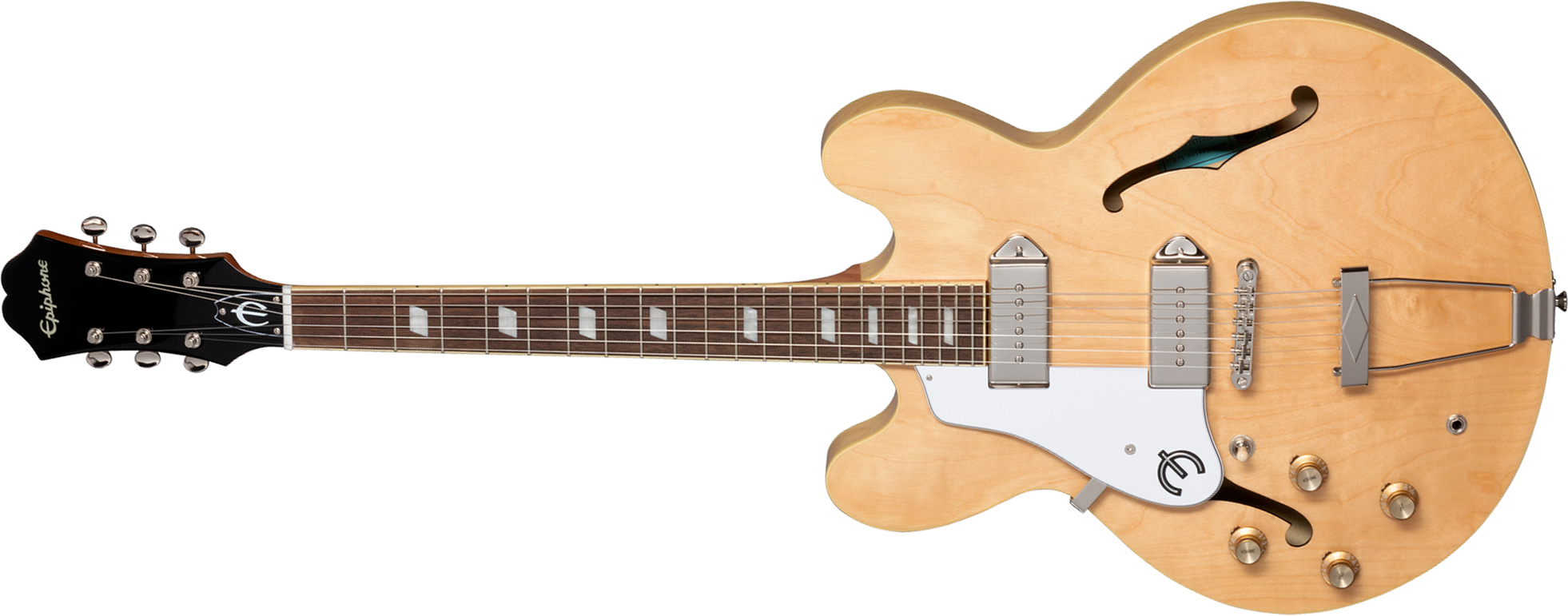 Epiphone Casino Lh Original Archtops Gaucher 2s P90 Ht Rw - Natural - Semi-hollow electric guitar - Main picture