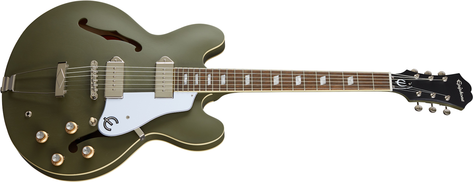 Epiphone Casino Original Archtop 2s P90 Ht Lau - Worn Olive Drab - Semi-hollow electric guitar - Main picture