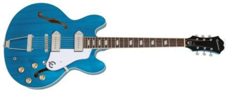 Epiphone Casino Original Archtop 2s P90 Ht Lau - Worn Blue Denim - Semi-hollow electric guitar - Main picture
