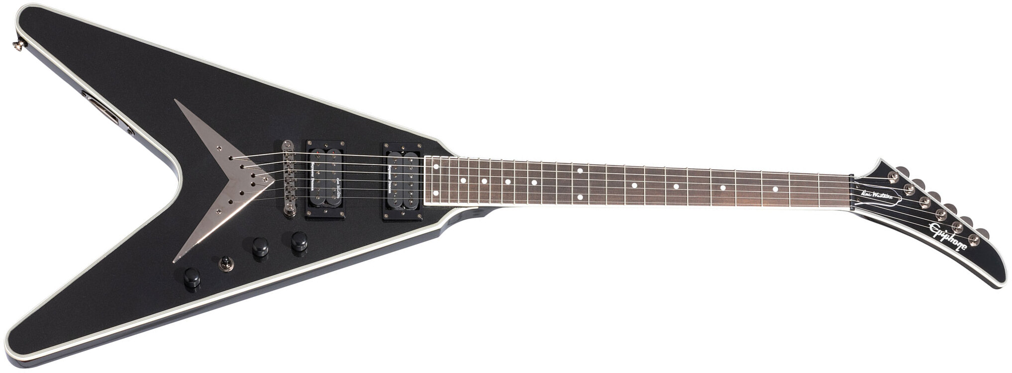 Epiphone Dave Mustaine Flying V Custom 2h Seymour Duncan  Ht Eb - Black Metallic - Signature electric guitar - Main picture