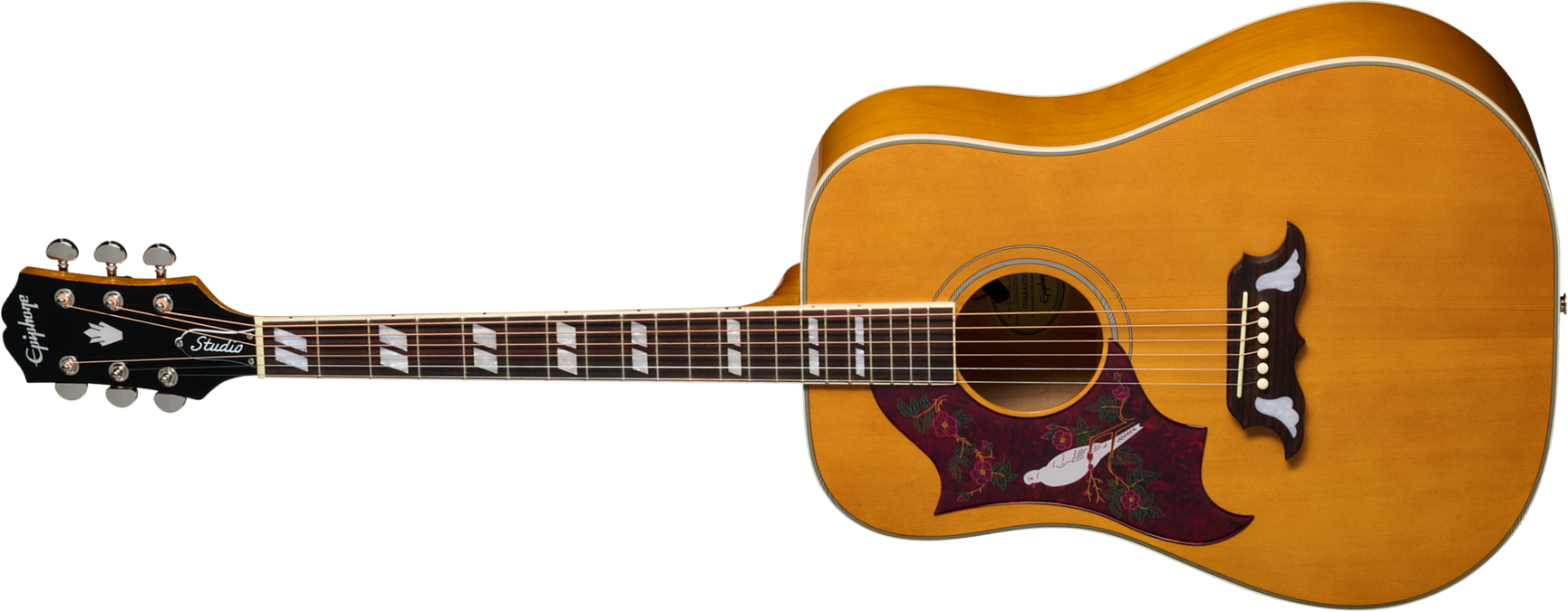 Epiphone Dove Studio Lh Gaucher Ibg Dreadnought Epicea Erable Rw - Natural - Folk guitar - Main picture