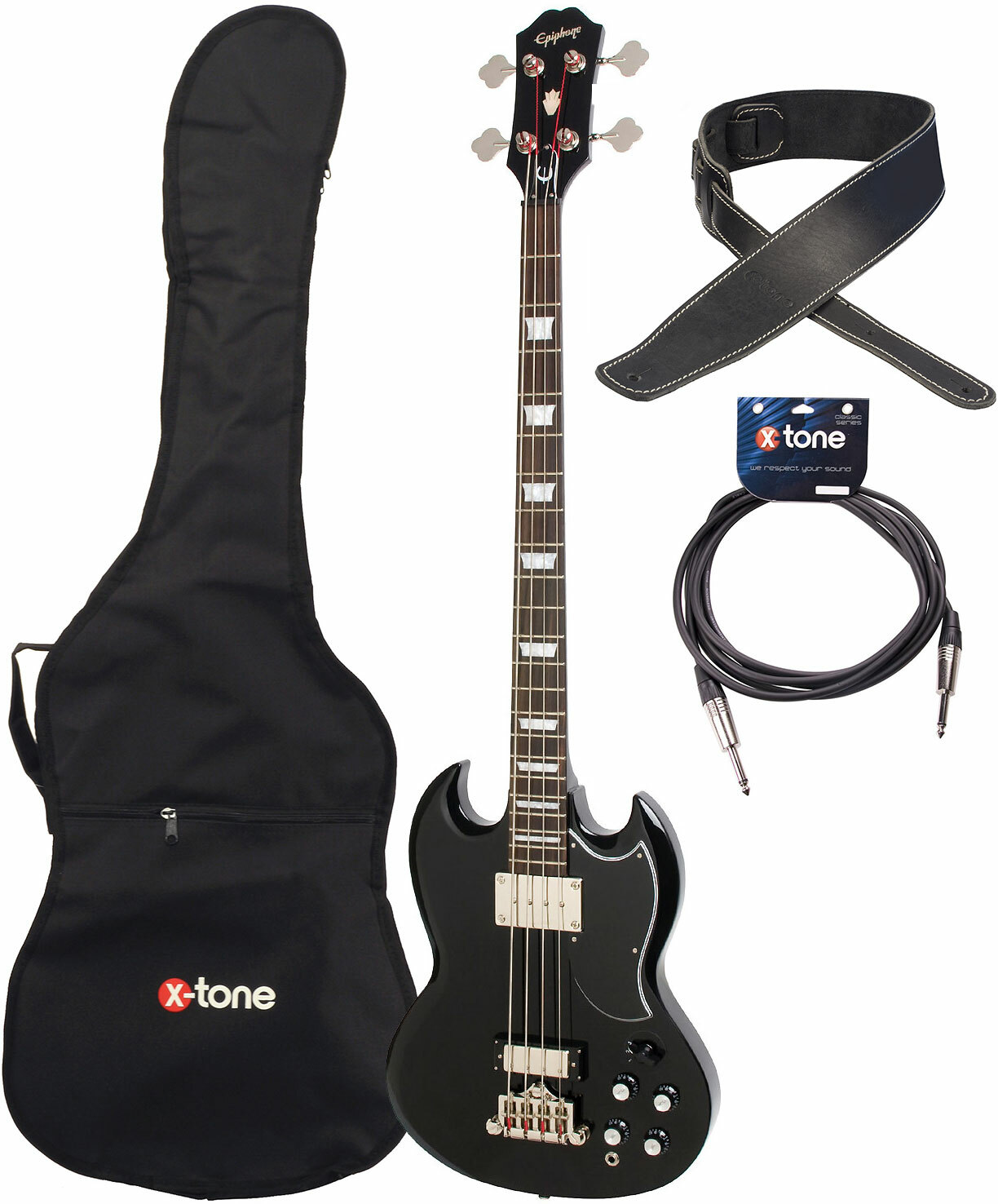 Epiphone Eb-3 + Housse + Sangle + Jack - Ebony - Electric bass set - Main picture