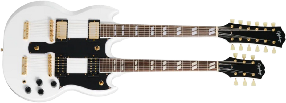 Epiphone Eds1275 Doubleneck Ibg 6/12c 2h Ht Lau - Alpine White - Double neck guitar - Main picture