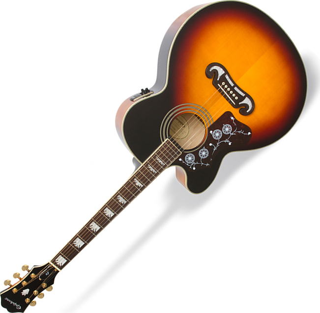 Epiphone Ej-200sce Lh - Vintage Sunburst - Acoustic guitar & electro - Main picture