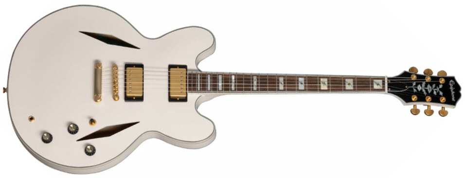 Epiphone Emily Wolfe Sheraton 2h Ht Lau - Aged Bone White - Semi-hollow electric guitar - Main picture