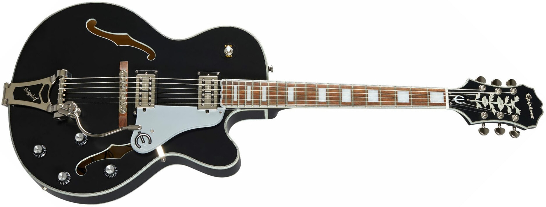 Epiphone Emperor Swingster Archtop 2h Trem Lau - Black Aged Gloss - Hollow-body electric guitar - Main picture
