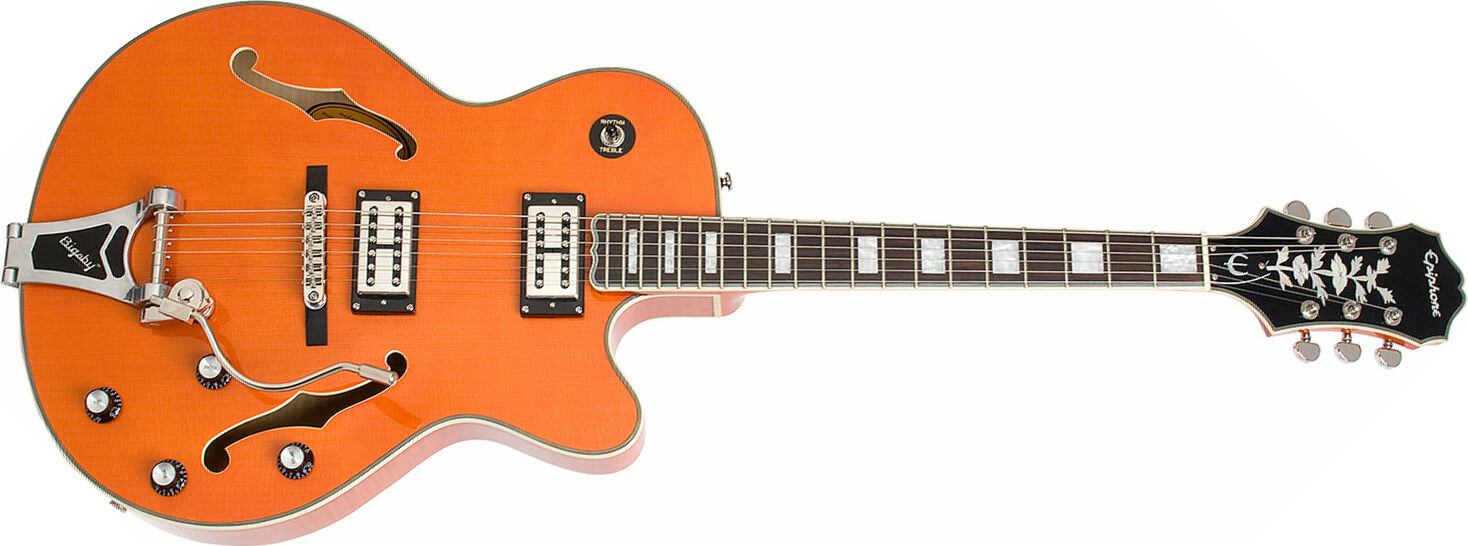 Epiphone Emperor Swingster Bigsby Gh - Sunrise Orange - Hollow-body electric guitar - Main picture