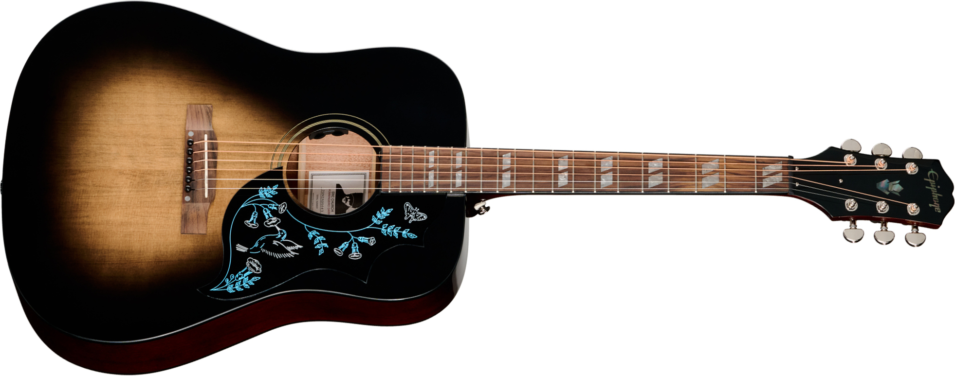 Epiphone Eric Church Hummingbird Dark Signature Dreadnought Shsc Epicea Acajou Rw - Cobra Burst - Folk guitar - Main picture