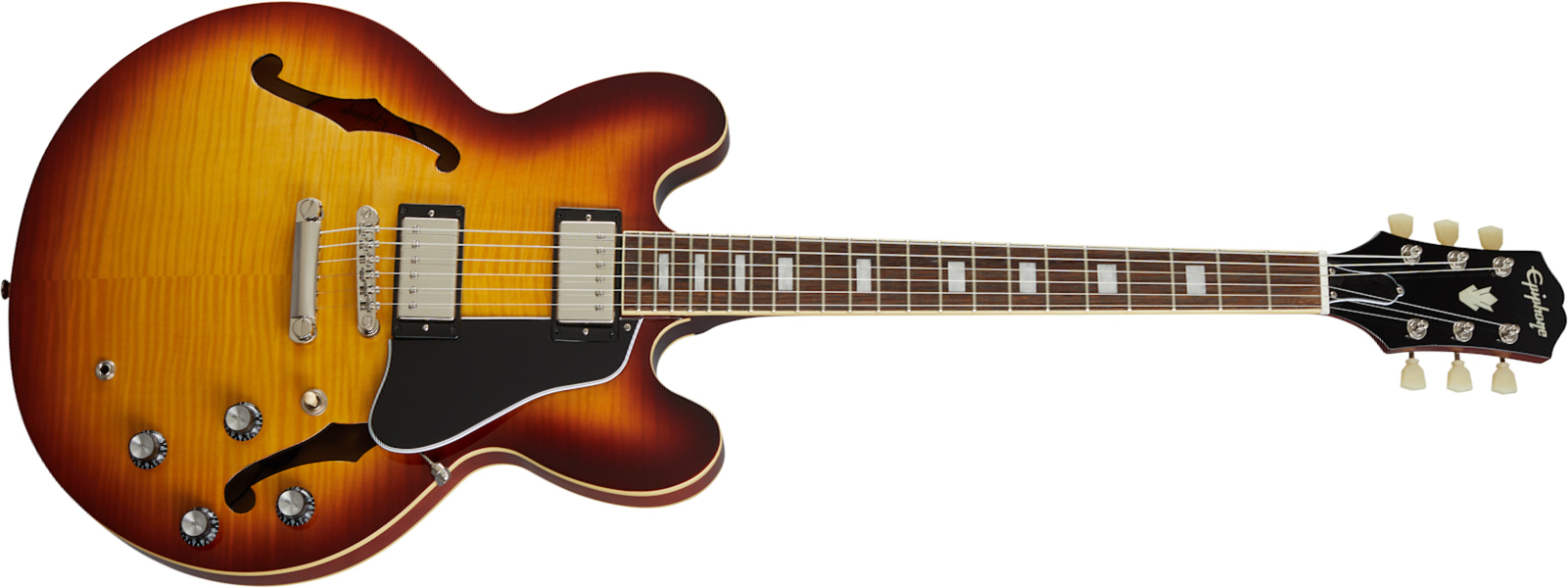 Epiphone Es-335 Figured Inspired By Gibson Original 2h Ht Rw - Raspberry Tea Burst - Semi-hollow electric guitar - Main picture