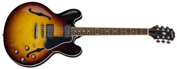 Epiphone Es-335 Inspired By Gibson Original 2h Ht Rw - Vintage Sunburst - Semi-hollow electric guitar - Main picture