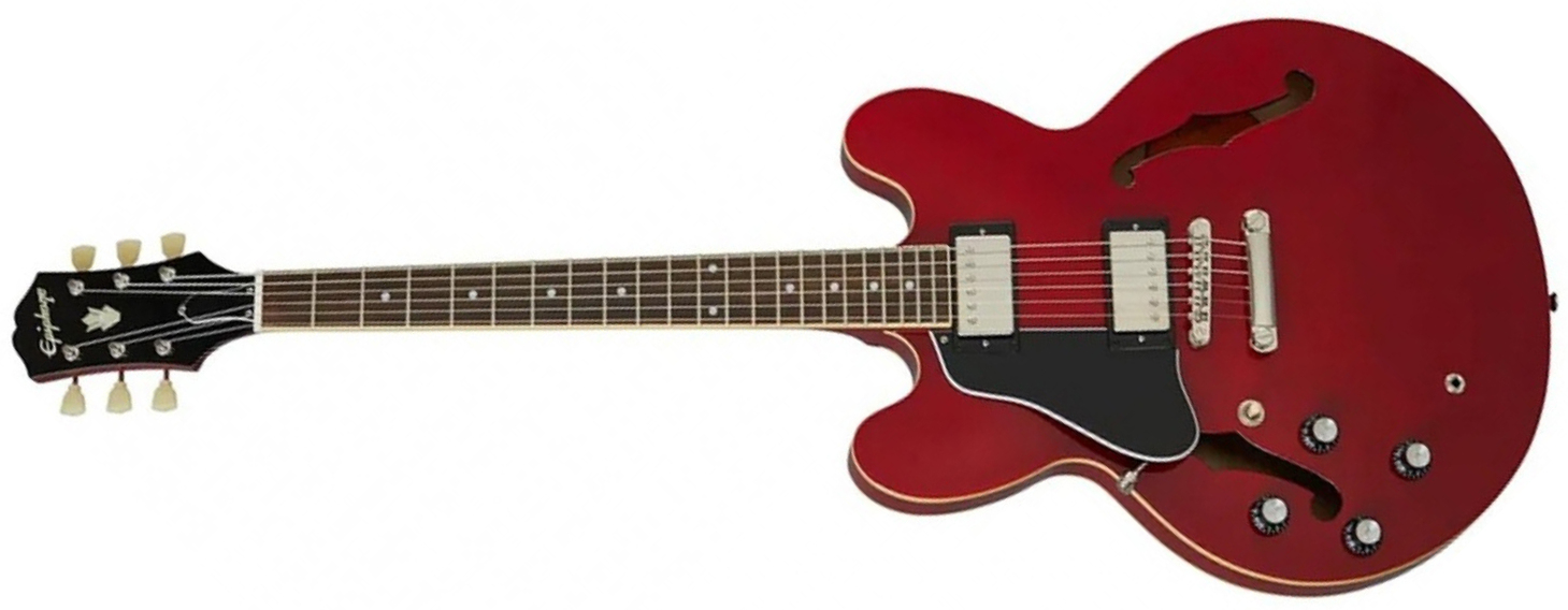 Epiphone Es-335 Lh Inspired By Gibson Original Gaucher 2h Ht Rw - Cherry - Left-handed electric guitar - Main picture