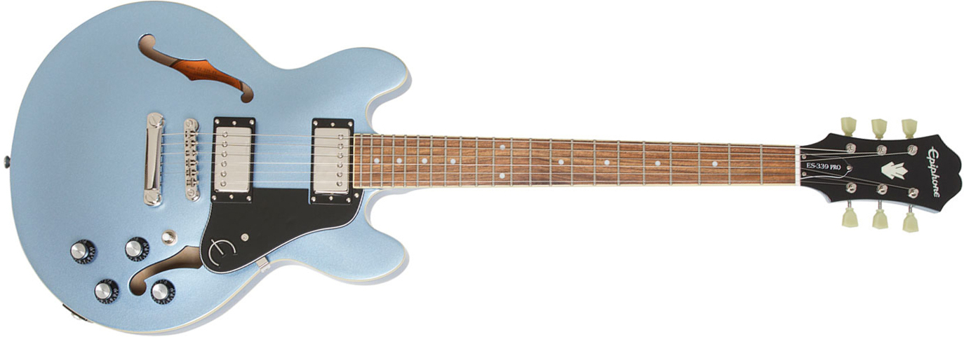 Epiphone Es-339 Pro Hh Ht Pf - Pelham Blue - Semi-hollow electric guitar - Main picture
