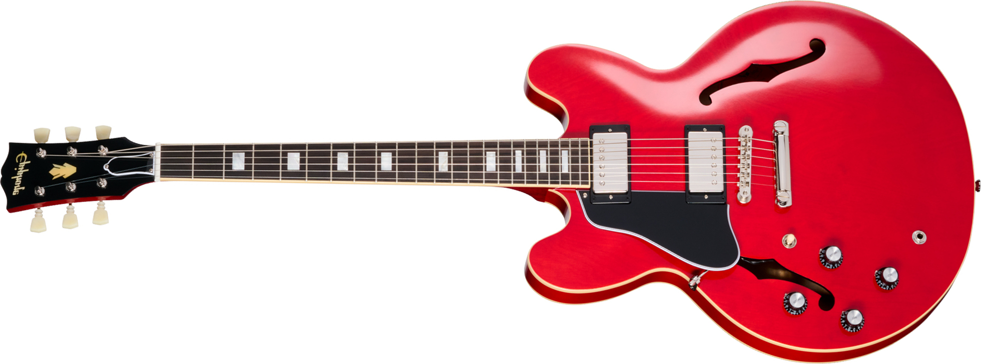 Epiphone Es335 1962 Reissue Lh Ibgc Gaucher 2h Gibson Ht Rw - Sixties Cherry - Semi-hollow electric guitar - Main picture