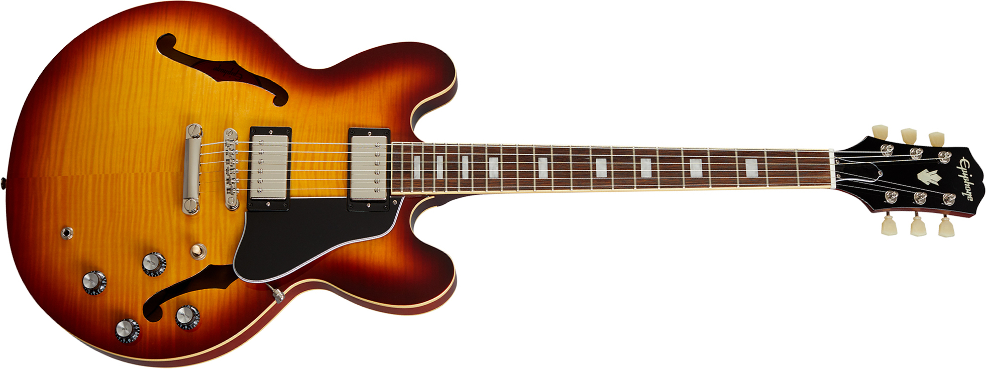 Epiphone Es335 Figured Ibg Original 2h Ht Rw - Raspberry Tea Burst - Semi-hollow electric guitar - Main picture
