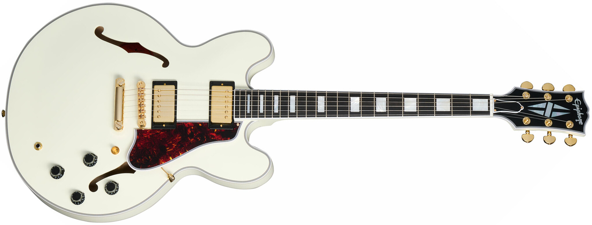 Epiphone Es355 1959 Inspired By 2h Gibson Ht Eb - Vos Classic White - Semi-hollow electric guitar - Main picture