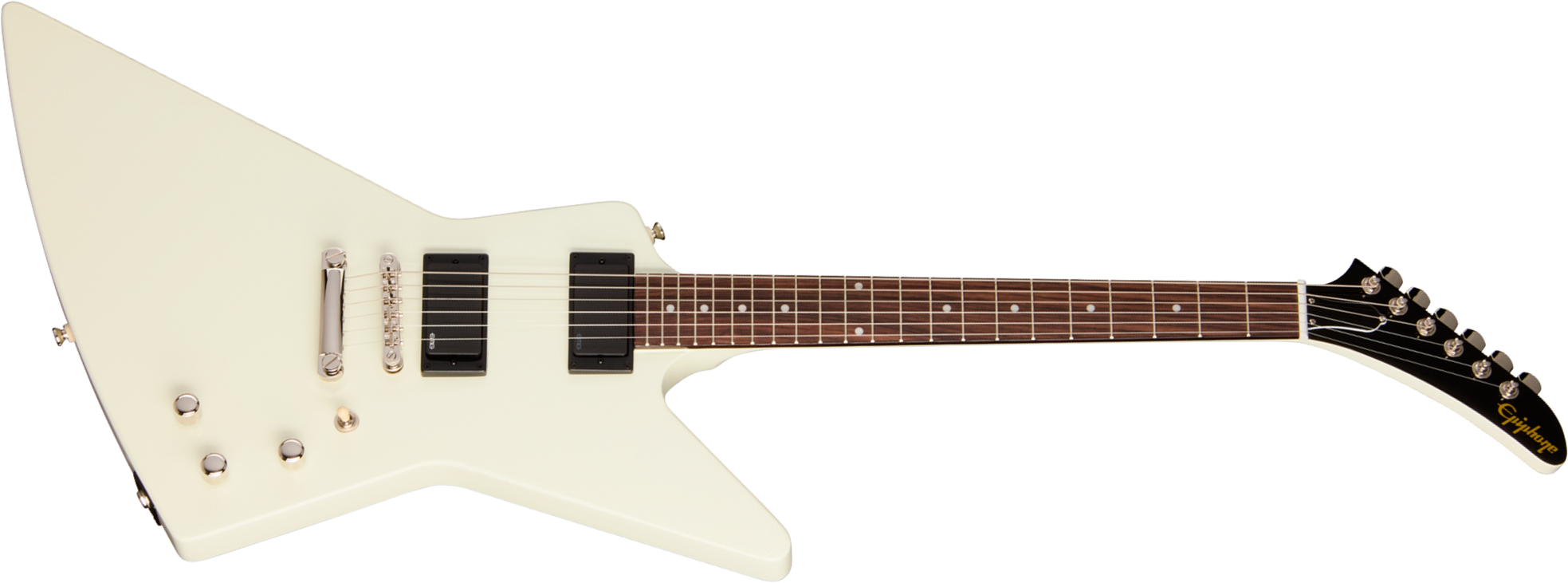 Epiphone Explorer 80s Ibg 2h Emg Ht Rw - Classic White - Metal electric guitar - Main picture