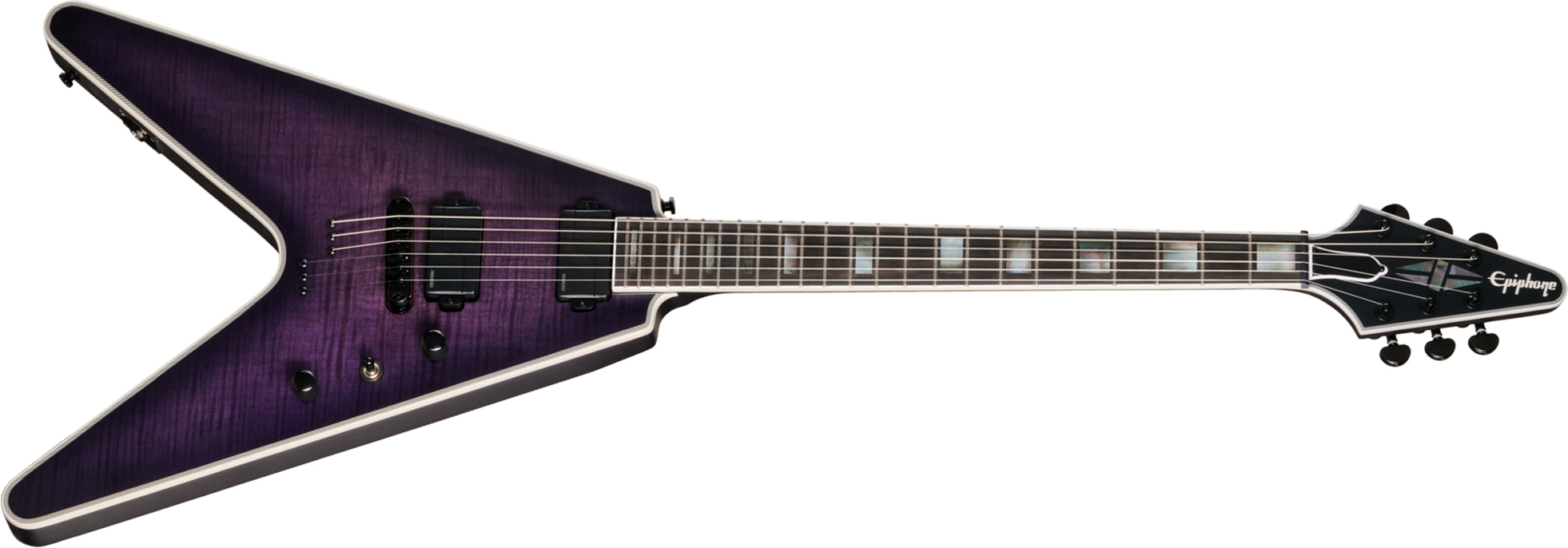 Epiphone Flying V Prophecy Modern 2h Eb - Orchid Bloom Satin - Retro rock electric guitar - Main picture