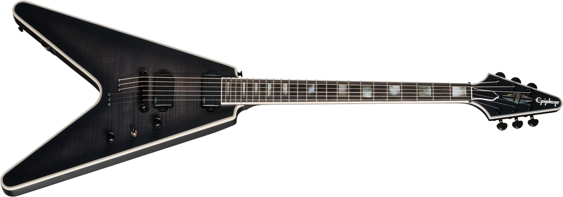 Epiphone Flying V Prophecy Modern 2h Fishman Fluence Ht Eb - Obsidian Storm Satin - Metal electric guitar - Main picture