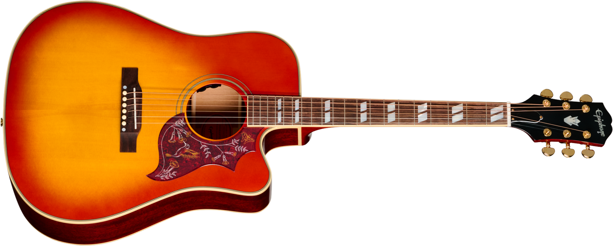 Epiphone Hummingbird Standard Ec Ibg Dreadnought Cw Epicea Acajou Rw - Cherry Sunburst - Folk guitar - Main picture