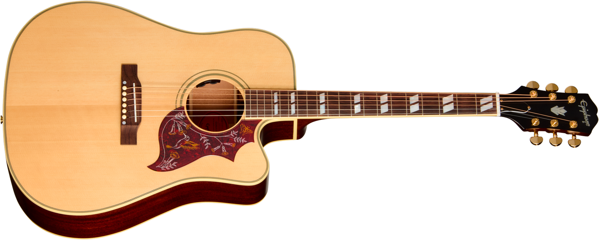 Epiphone Hummingbird Standard Ec Ibg Dreadnought Cw Epicea Acajou Rw - Natural - Folk guitar - Main picture