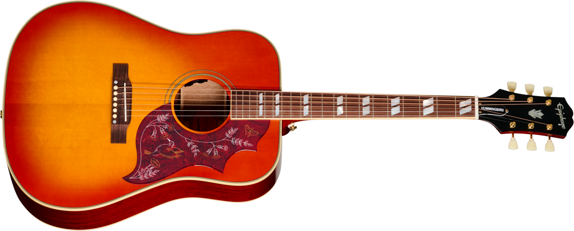 Epiphone Hummingbird Standard Ibg Dreadnought Epicea Acajou Rw - Cherry Sunburst - Folk guitar - Main picture