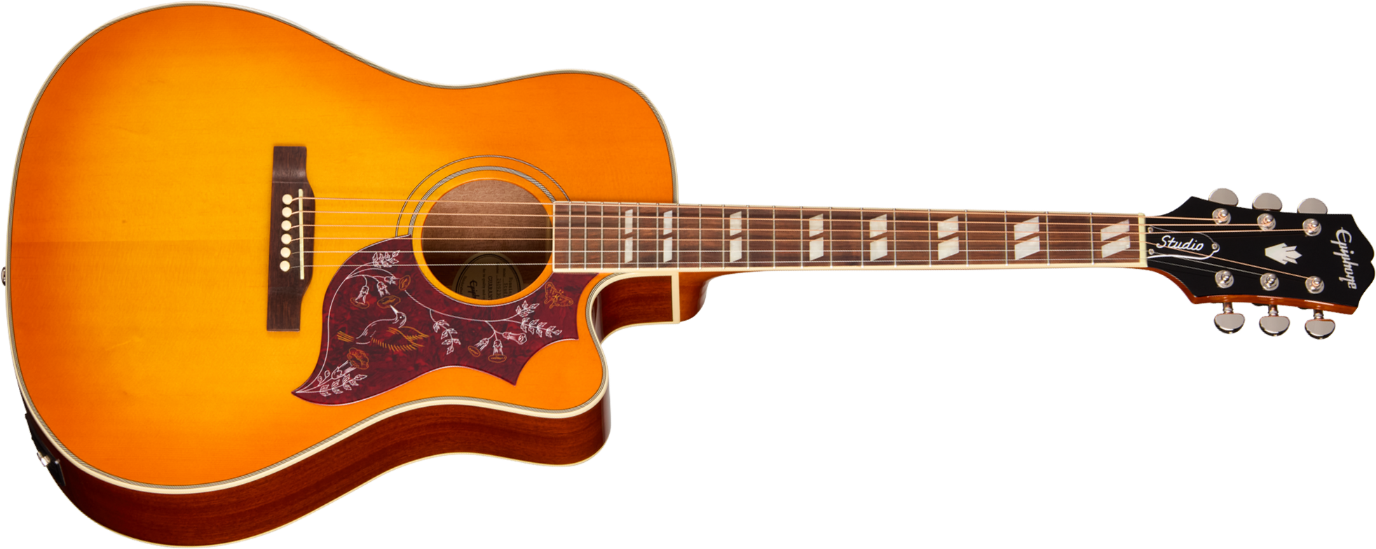 Epiphone Hummingbird Studio Ec Ibg Dreadnought Cw Epicea Acajou Rw - Heritage Cherry Sunburst - Folk guitar - Main picture