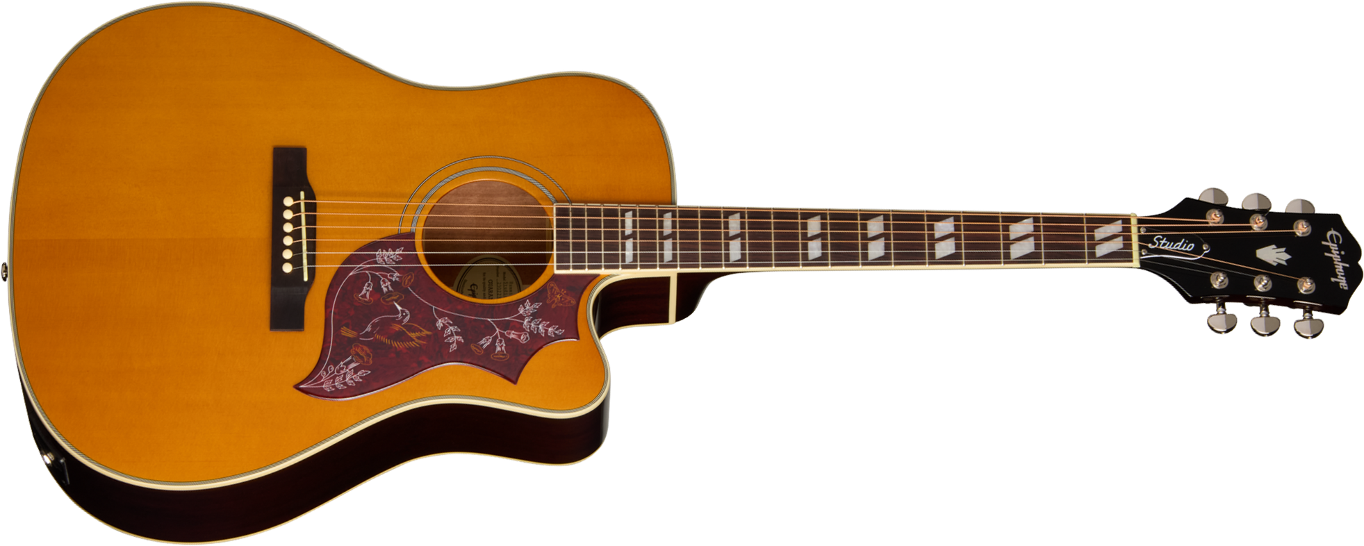 Epiphone Hummingbird Studio Ec Ibg Dreadnought Cw Epicea Acajou Rw - Natural - Folk guitar - Main picture