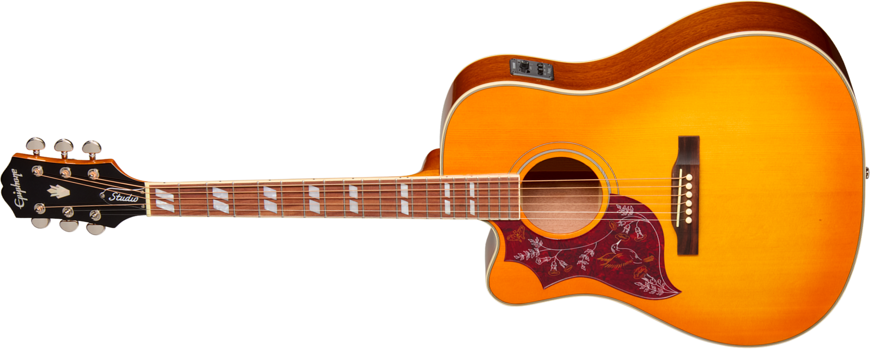 Epiphone Hummingbird Studio Ec Lh Gaucher Ibg Dreadnought Cw Epicea Acajou Rw - Heritage Cherry Sunburst - Folk guitar - Main picture