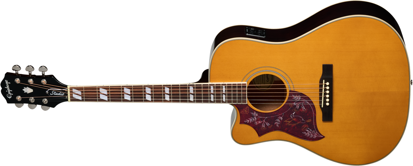 Epiphone Hummingbird Studio Ec Lh Gaucher Ibg Dreadnought Cw Epicea Acajou Rw - Natural - Folk guitar - Main picture