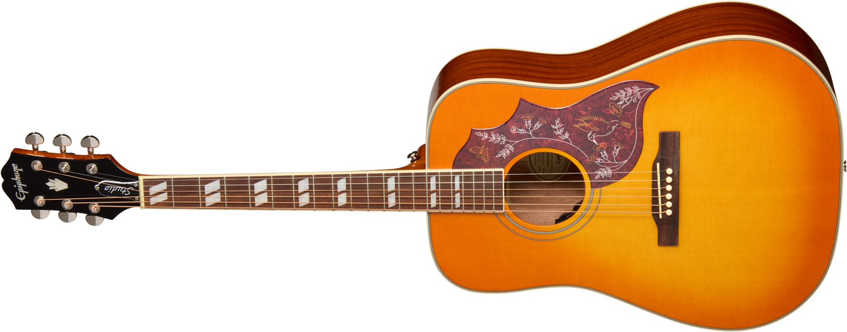 Epiphone Hummingbird Studio Lh Gaucher Ibg Dreadnought Epicea Acajou Rw - Heritage Cherry Sunburst - Folk guitar - Main picture