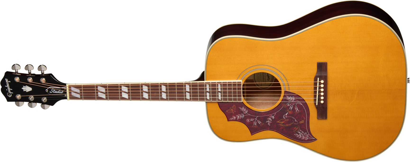 Epiphone Hummingbird Studio Lh Gaucher Ibg Dreadnought Epicea Acajou Rw - Natural - Folk guitar - Main picture