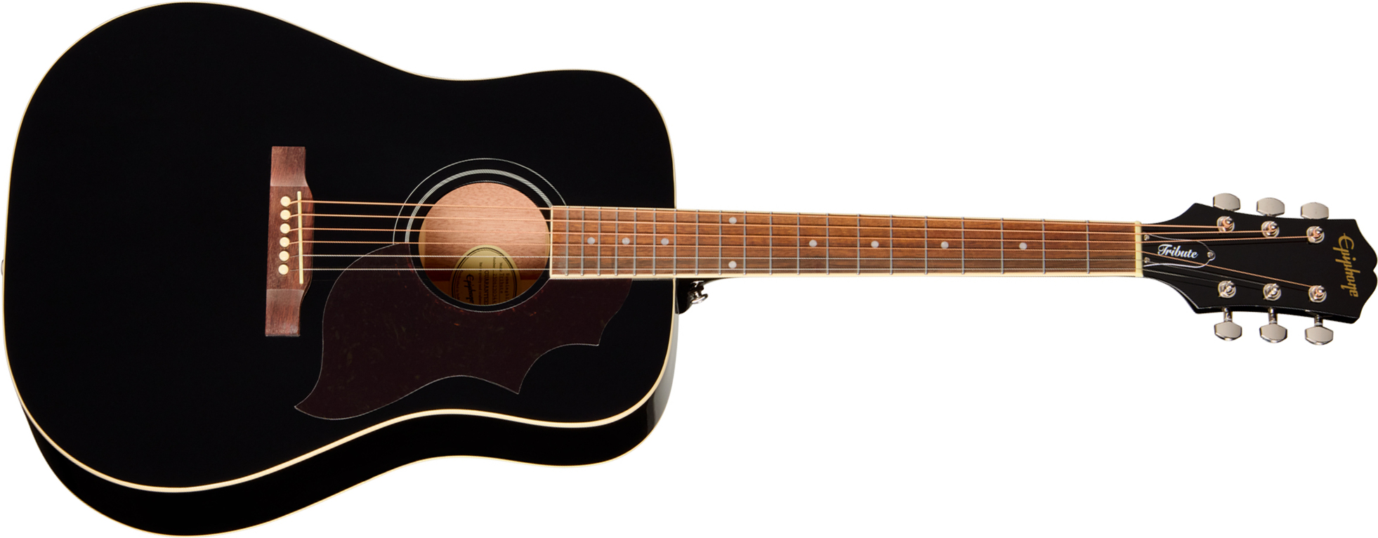 Epiphone Hummingbird Tribute Dreadnought Shsc Epicea Acajou Lau - Ebony - Folk guitar - Main picture