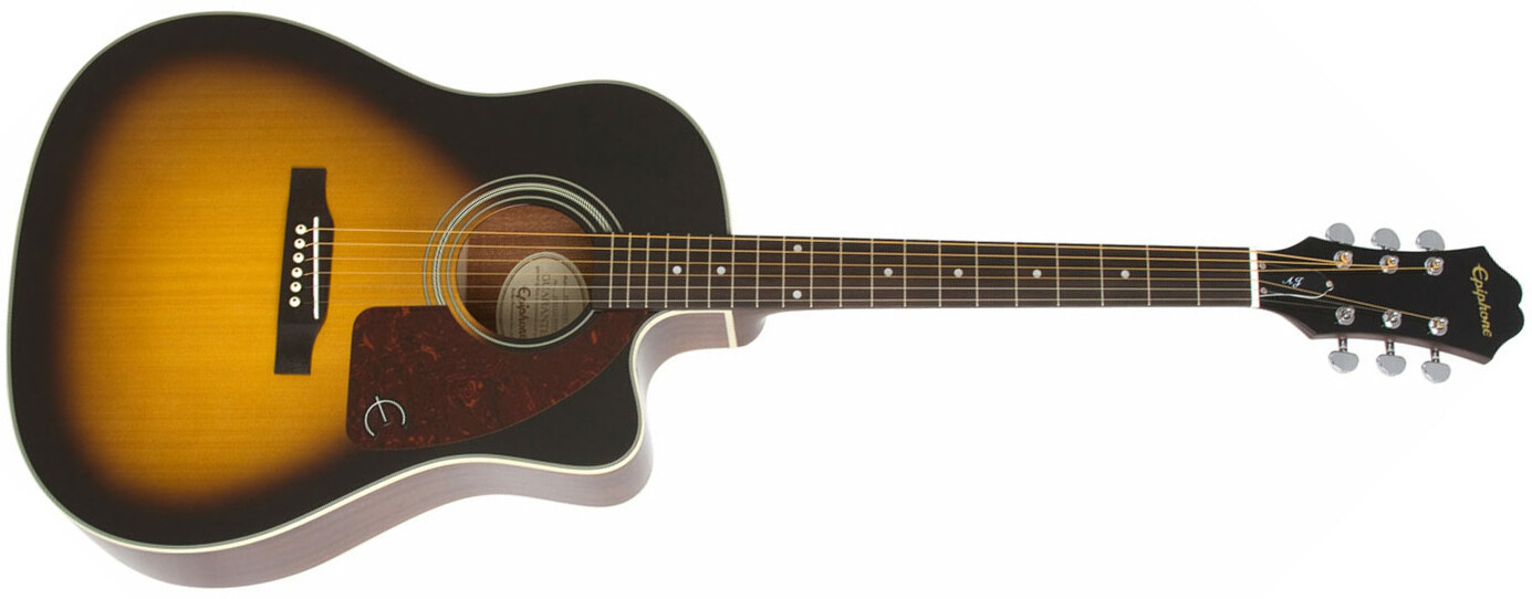 Epiphone J-15 Ec Deluxe Dreadnought Cw Epicea Acajou Lau - Vintage Sunburst - Electro acoustic guitar - Main picture