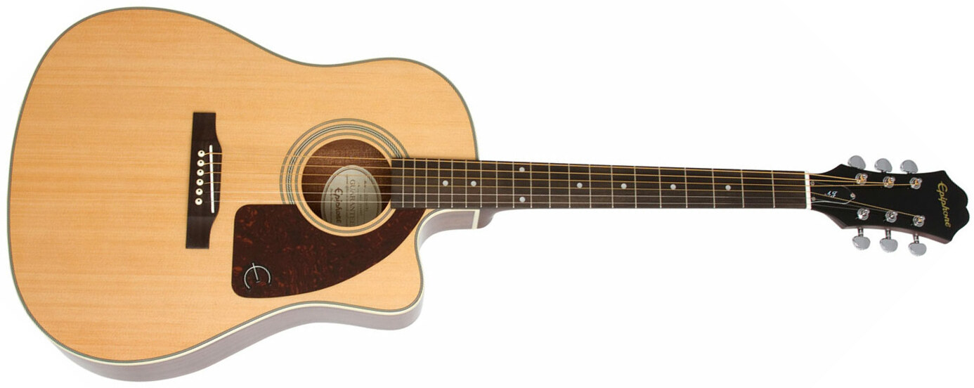 Epiphone J-15 Ec Deluxe Dreadnought Cw Epicea Acajou Lau - Natural - Electro acoustic guitar - Main picture