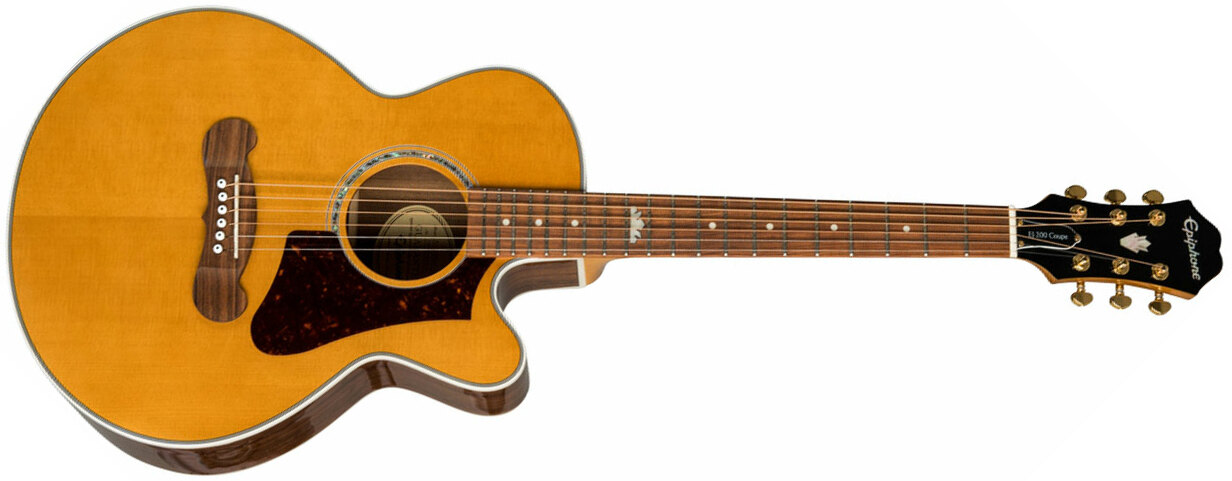 Epiphone J-200 Ec Studio Parlor Mini Jumbo Cw Epicea Ovangkol Pf - Vintage Natural - Electro acoustic guitar - Main picture