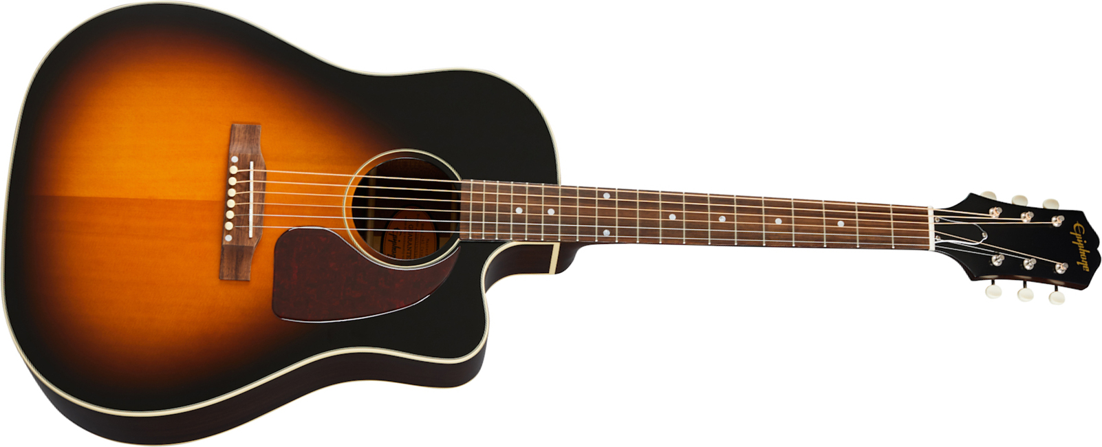 Epiphone J-45 Ec Inspired By Gibson Dreadnought Cw Epicea Acajou Lau - Aged Vintage Sunburst - Electro acoustic guitar - Main picture