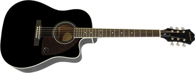 Epiphone J-45 Ec Studio Dreadnought Cw Epicea Acajou Rw - Ebony - Electro acoustic guitar - Main picture