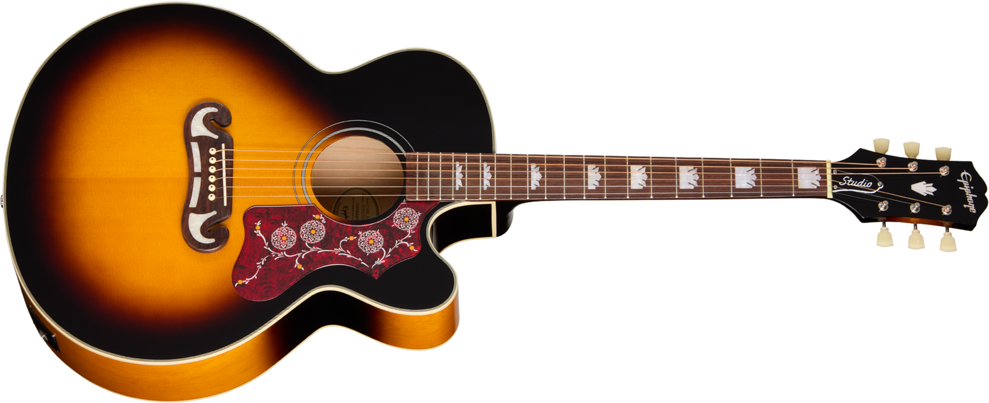 Epiphone J200 Studio Ec Ibg Jumbo Cw Epicea Acajou Rw - Vintage Sunburst - Folk guitar - Main picture