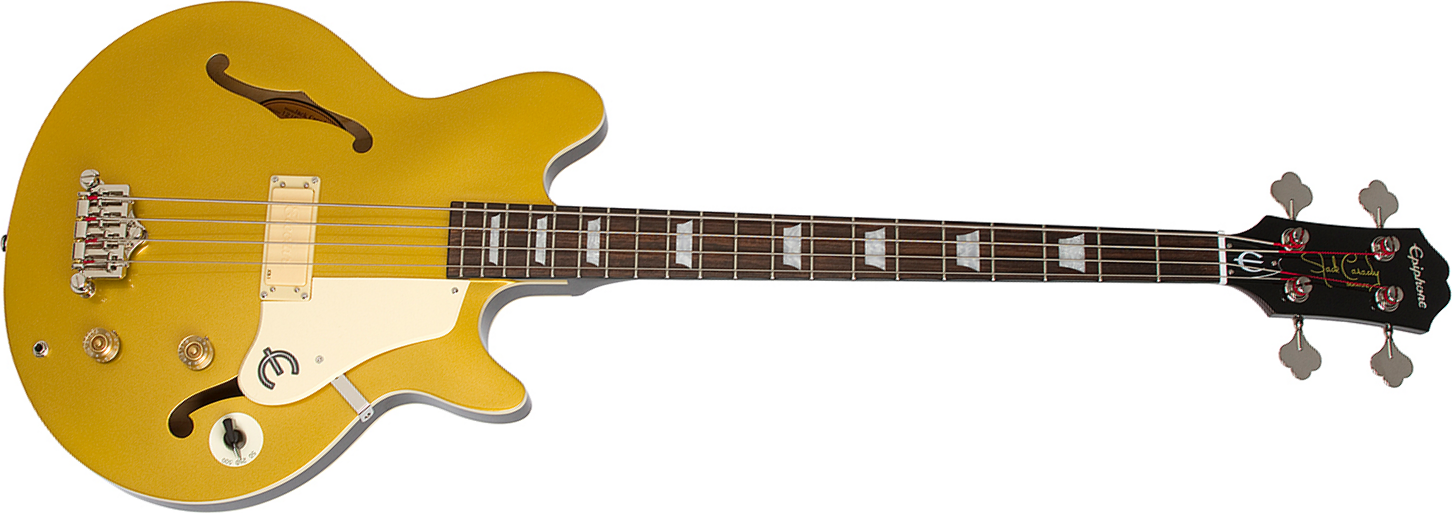 Epiphone Jack Casady Signature Bass Ch - Metallic Gold - Semi & hollow-body electric bass - Main picture