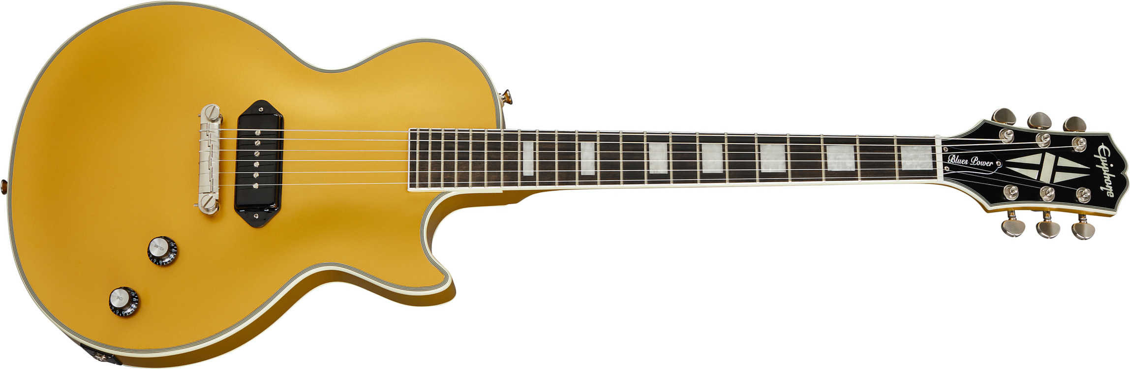 Epiphone Jared James Nichols Gold Glory Les Paul Custom Ltd Signature S P90 Ht Eb - Double Gold Vintage Aged - Single cut electric guitar - Main pictu