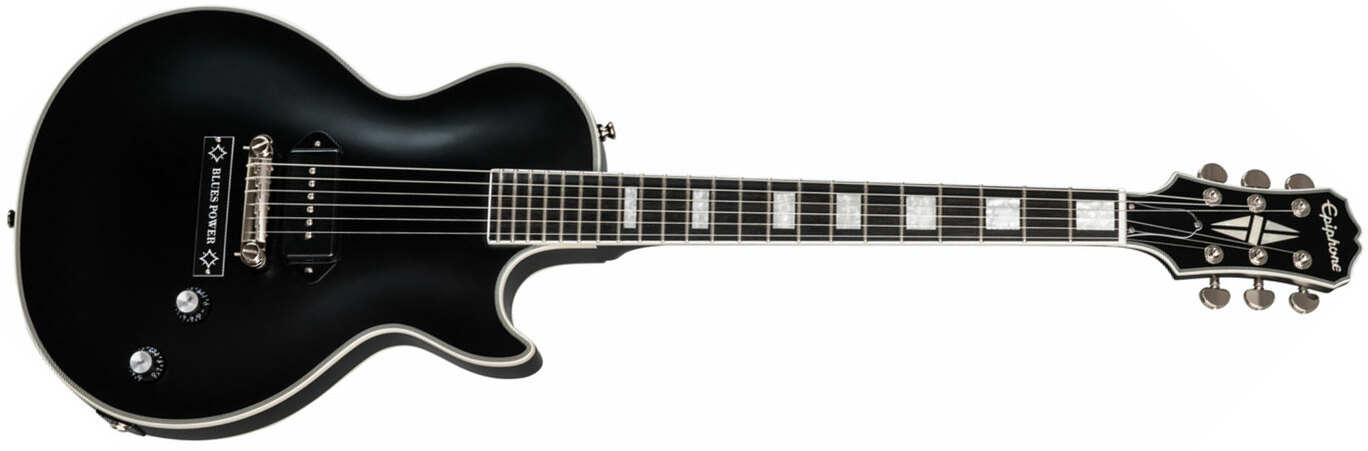 Epiphone Jared James Nichols Old Glory Les Paul Custom Outfit Signature P90 Ht Eb - Black Aged - Single cut electric guitar - Main picture