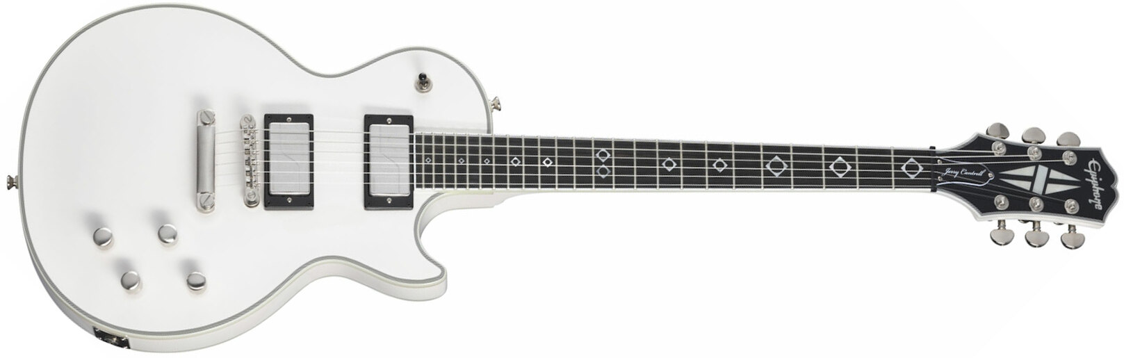 Epiphone Jerry Cantrell Les Paul Custom Prophecy Signature 2h Fishman Fluence Classic Ht Eb - Bone White - Single cut electric guitar - Main picture